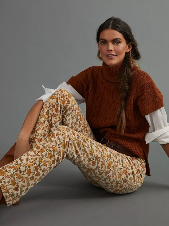 Pilcro Pants - Pilcro The Icon Floral Corduroy Flare Pants Size 32 NWT Anthropologie $140